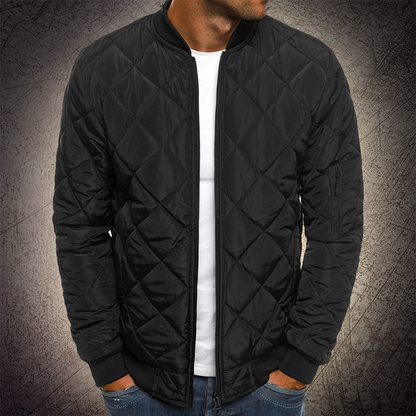 Adam Quilted Lightweight Bomber Jacket For Men With Modern Quilt Detailing By TrendAura