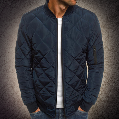 Adam Quilted Lightweight Bomber Jacket For Men With Modern Quilt Detailing By TrendAura