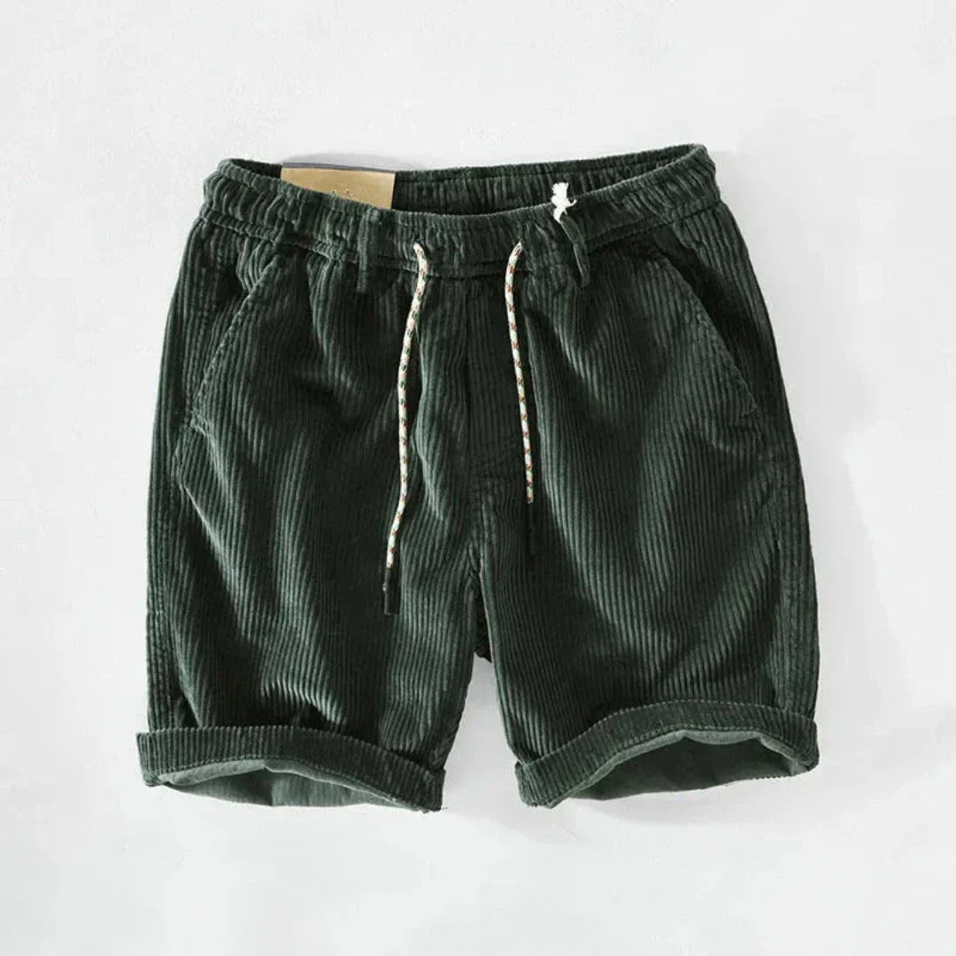Tom Corduroy Cotton Shorts For Men With Elastic Waist And Drawstring Lightweight Casual Lounge Shorts