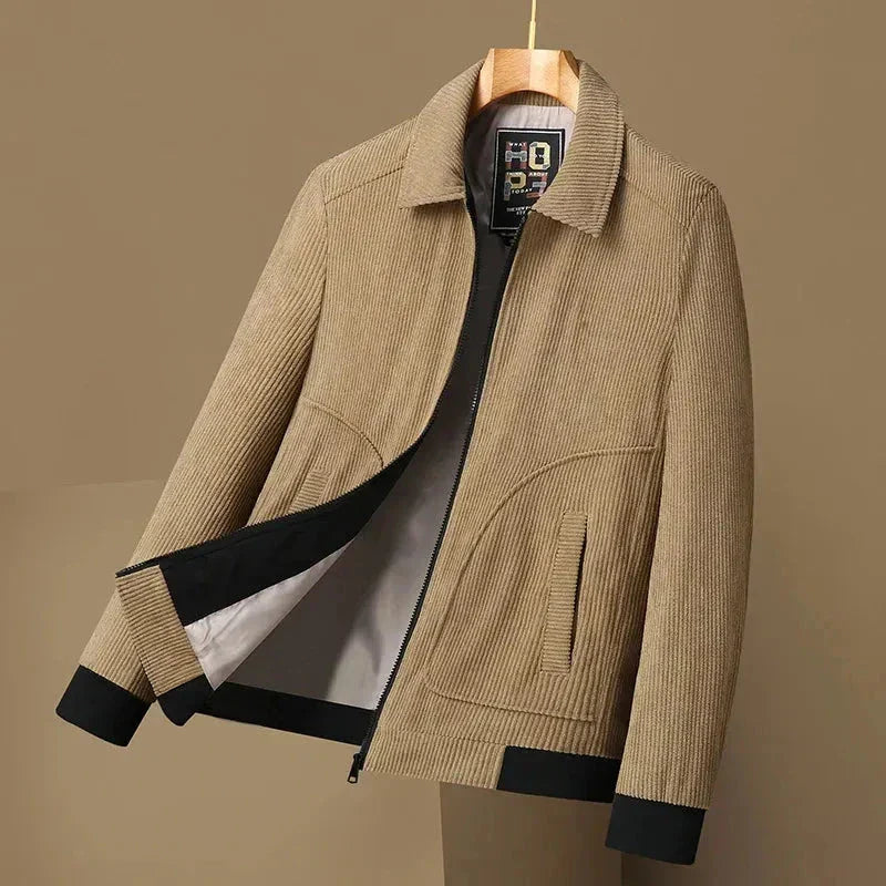 TrendAura Tom Corduroy Jacket for Men Premium Corduroy Fabric Turn Down Collar Tailored Fit