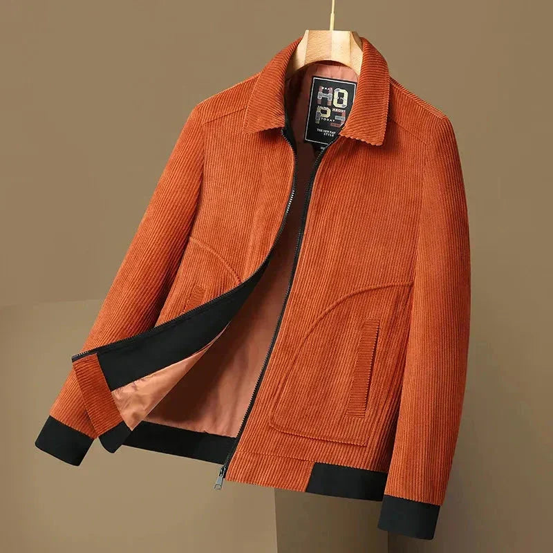 TrendAura Tom Corduroy Jacket for Men Premium Corduroy Fabric Turn Down Collar Tailored Fit