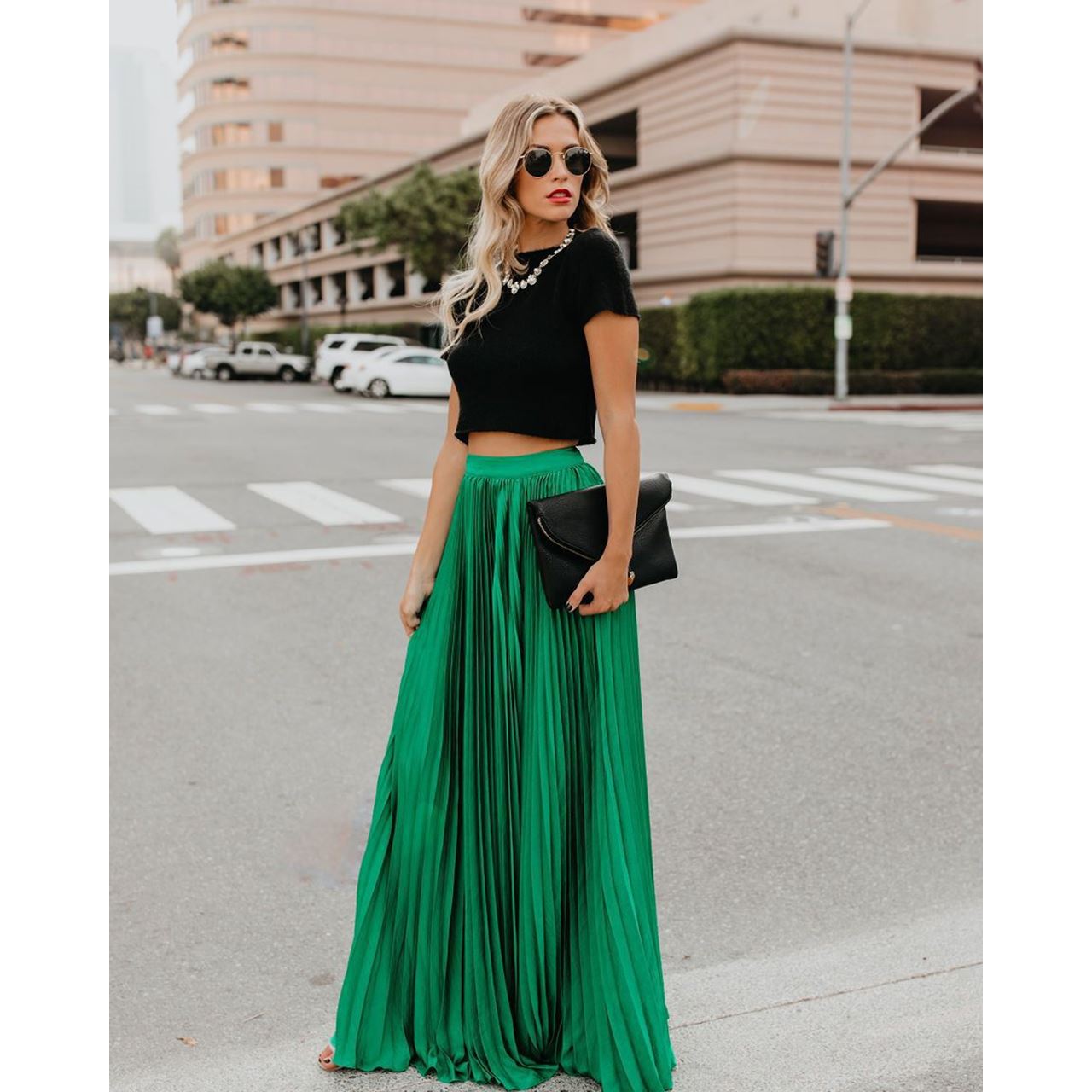 Long High Waisted Skirt For Women With Flowing Draped Silhouette And Lightweight Comfort