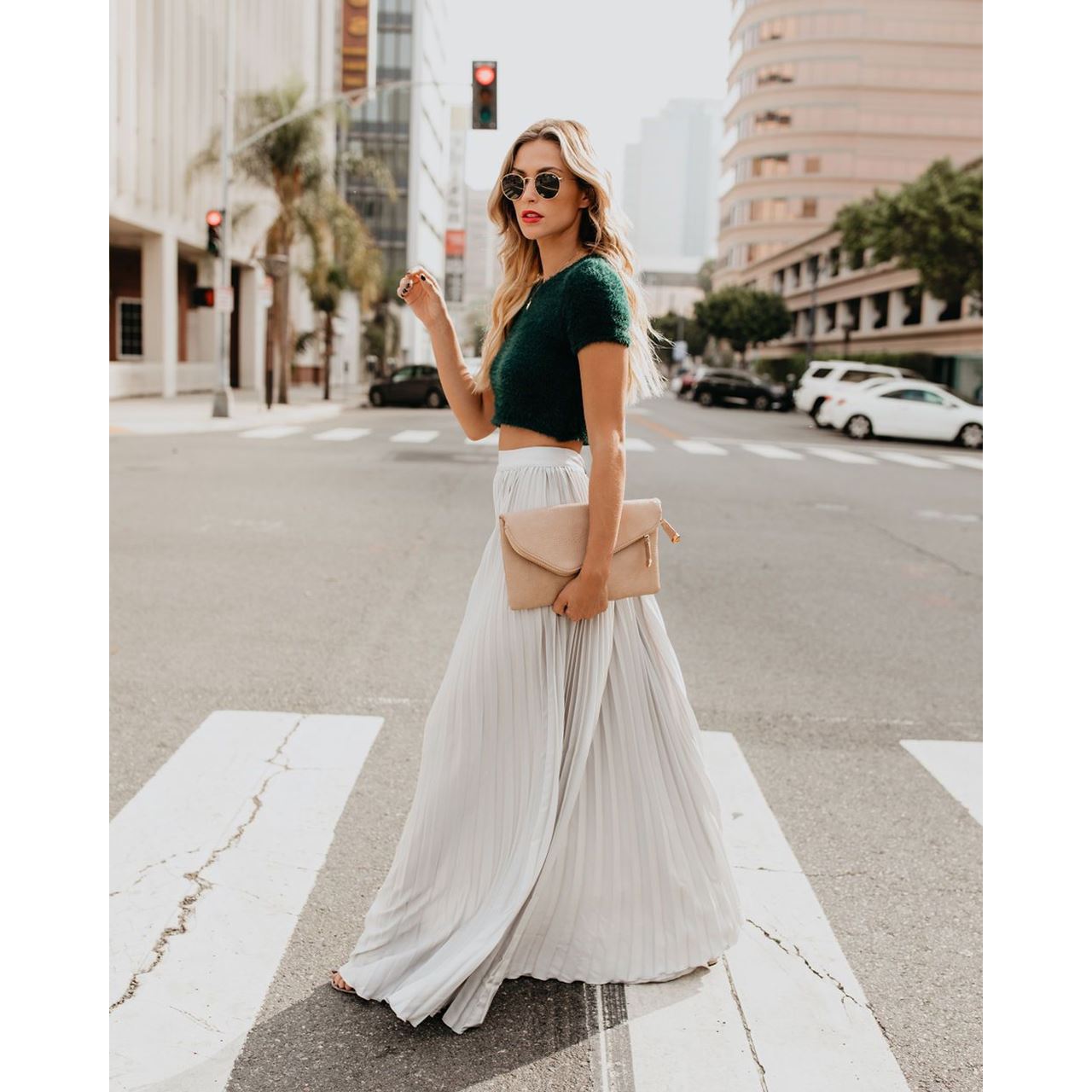 Long High Waisted Skirt For Women With Flowing Draped Silhouette And Lightweight Comfort