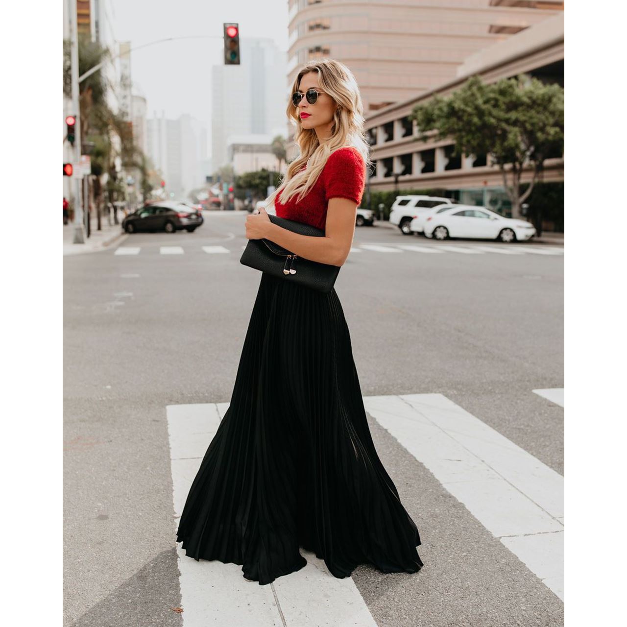 Long High Waisted Skirt For Women With Flowing Draped Silhouette And Lightweight Comfort