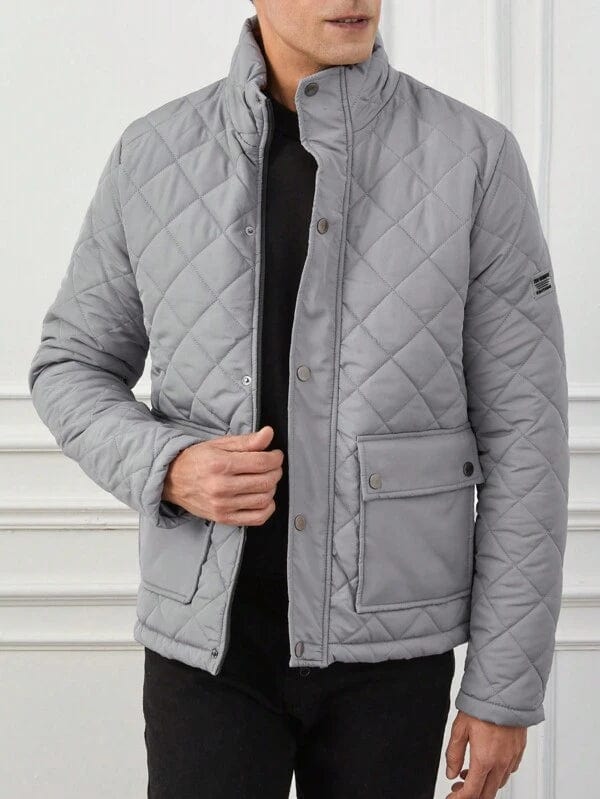 Mens Sleek Fit Long Sleeve Jacket For Modern Winter Warmth And Secure Zip Closure