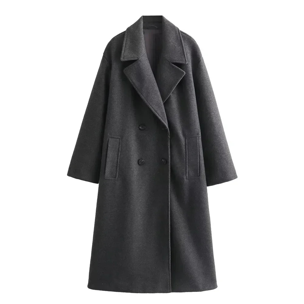 Women's Classic Overcoat with Tailored Fit and Warmth