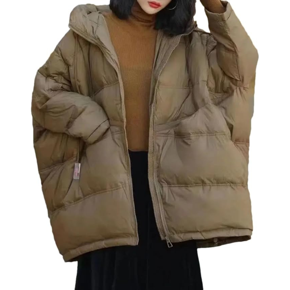 Oversized Padded Winter Jacket With Hood For Women Maximum Warmth Comfort And Effortless Layering