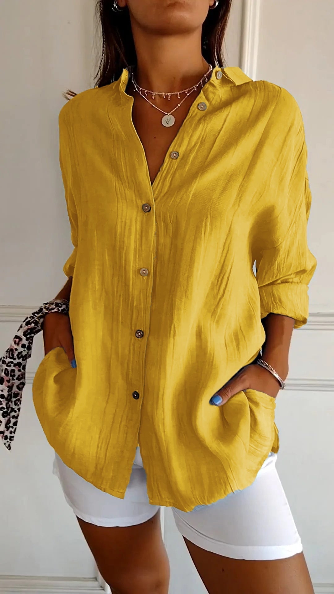 Plus Size Cotton Linen Blouse For Women Breathable Comfort And Effortless Elegance
