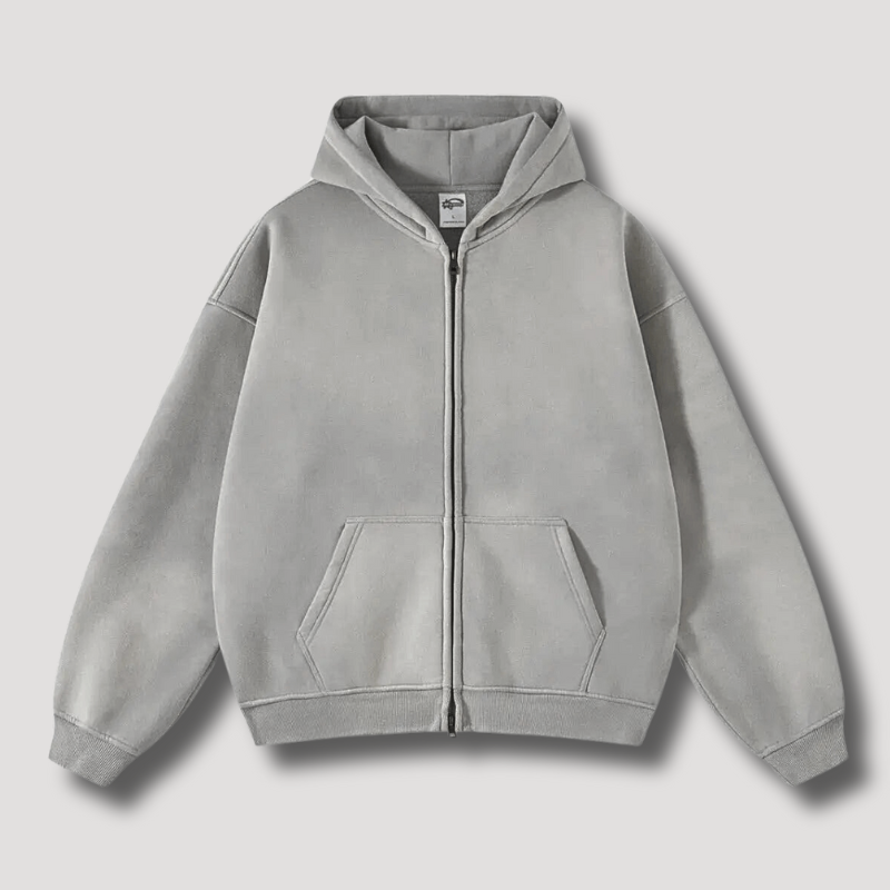 Oversized Zip Up Hoodie With Attached Hood For Ultimate Comfort Unisex Streetwear Everyday Wear