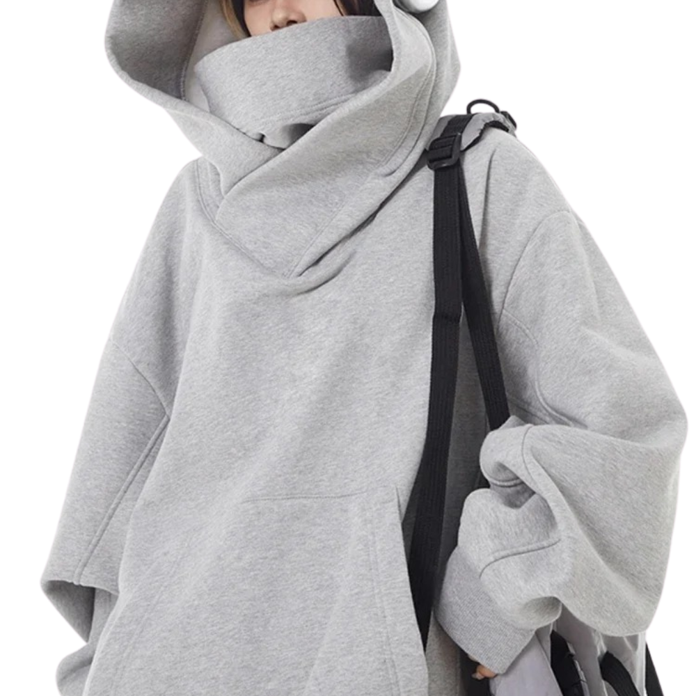 Oversized Turtleneck Sweatshirt For Cozy Fleece Warmth And All Day Comfort Casual Streetwear Favorite