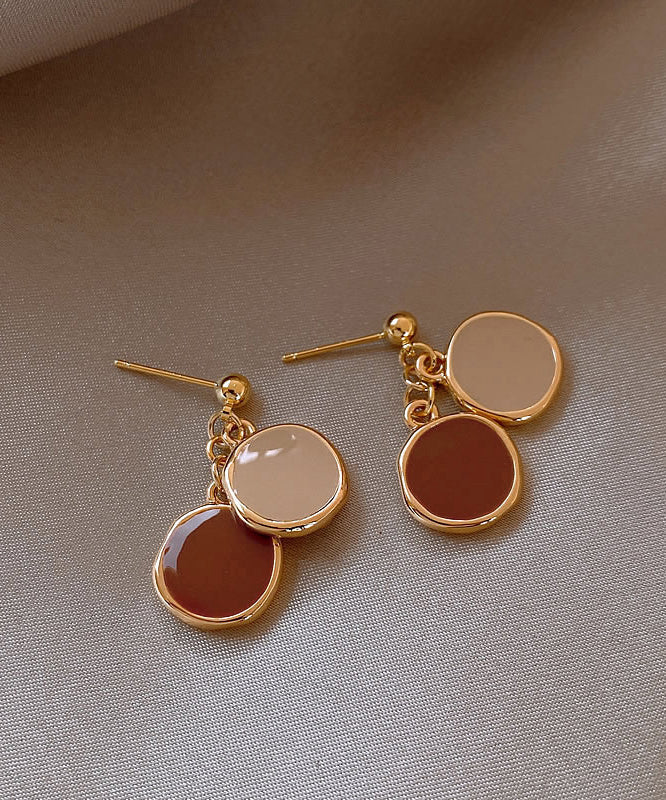 Boucles d'oreilles pendantes uniques en argent sterling et jade surdoré - TrendAura