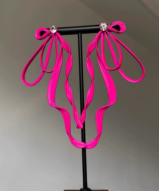 Boucles d'oreilles pendantes uniques en alliage de zircon rose - TrendAura