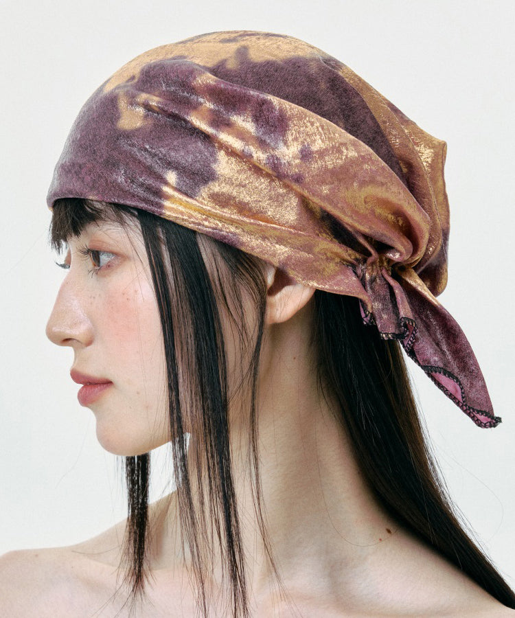 Chapeau Bonnie unique à cintrage violet et doré, tie-dye - TrendAura