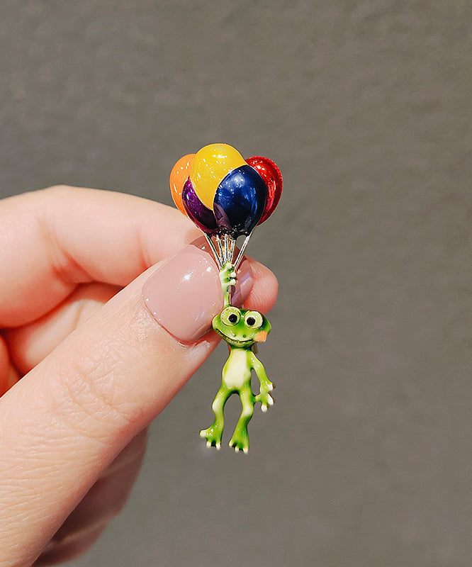 Broches uniques en alliage arc-en-ciel avec effet coulant et grenouille - TrendAura
