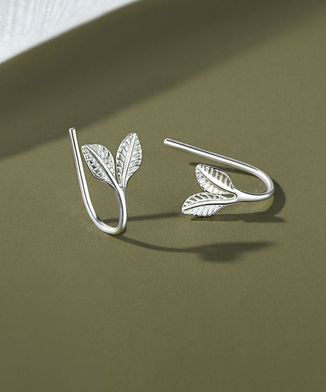 Boucles d'oreilles créoles uniques en argent sterling et soie, petites et tendres fleurs - TrendAura