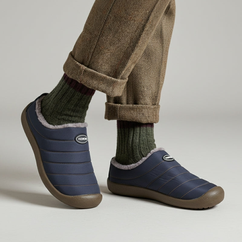 Fleece-Lined Winter Clogs for Unisex Comfort with Memory Foam Insole and Non-Slip Sole