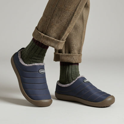 Fleece-Lined Winter Clogs for Unisex Comfort with Memory Foam Insole and Non-Slip Sole