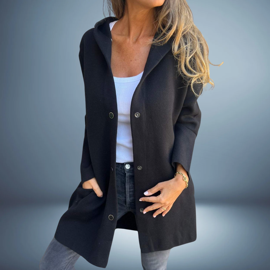 Women's Knit Blazer | With Buttons & Hood