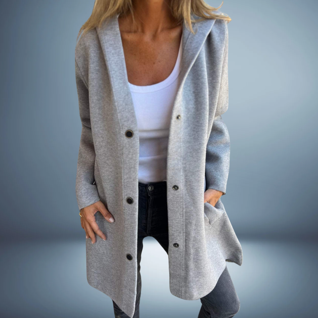 Women's Knit Blazer | With Buttons & Hood
