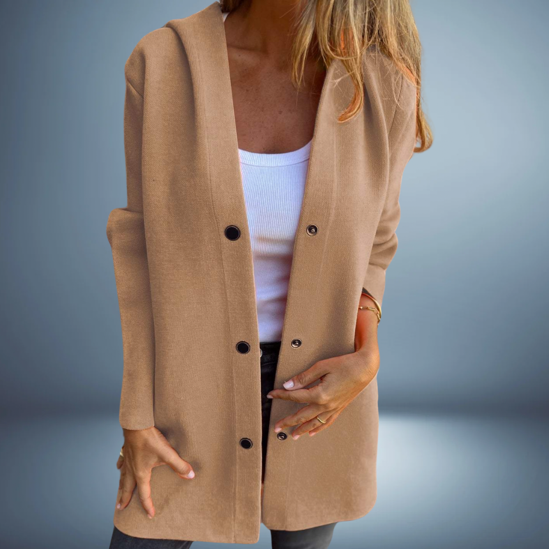 Women's Knit Blazer | With Buttons & Hood