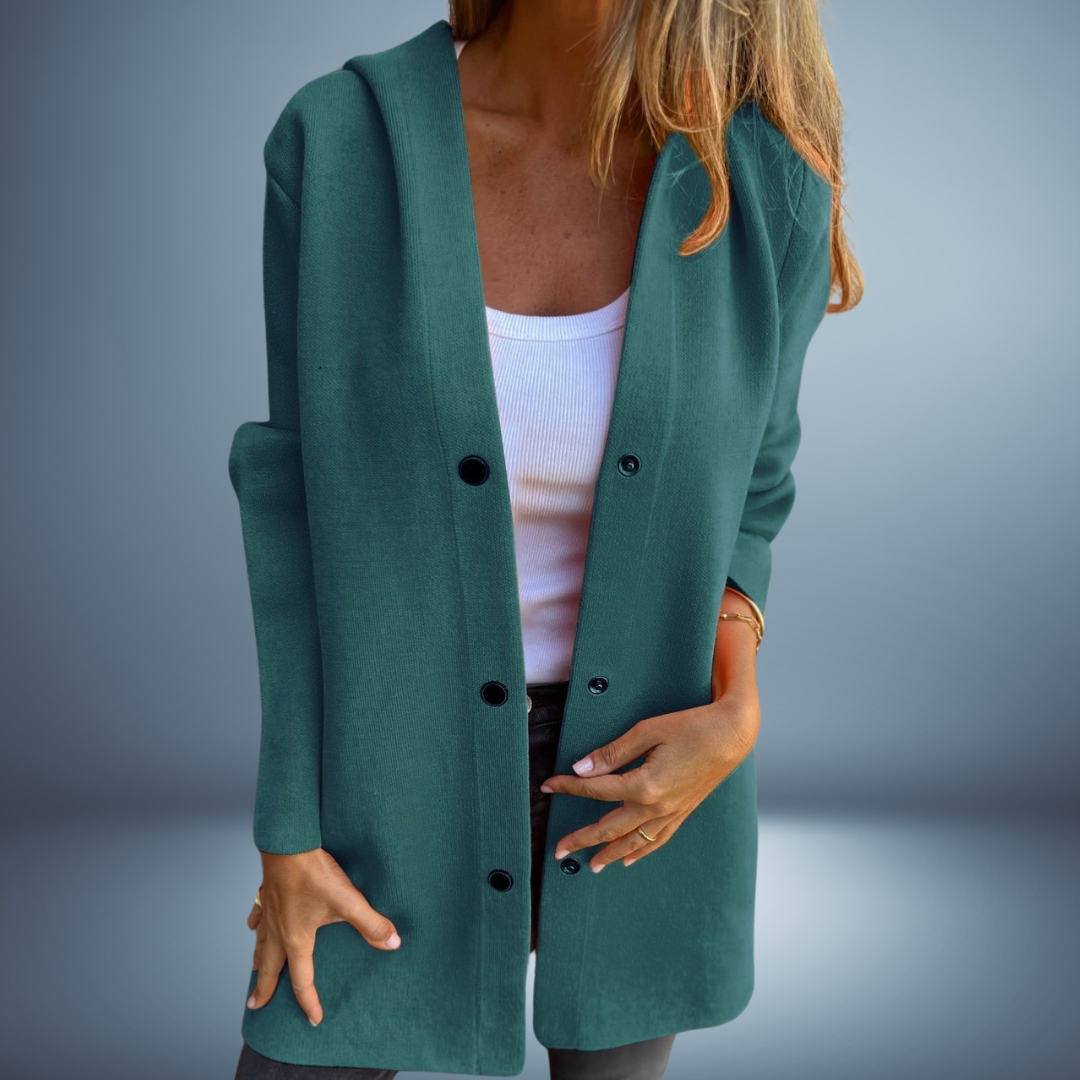 Women's Knit Blazer | With Buttons & Hood