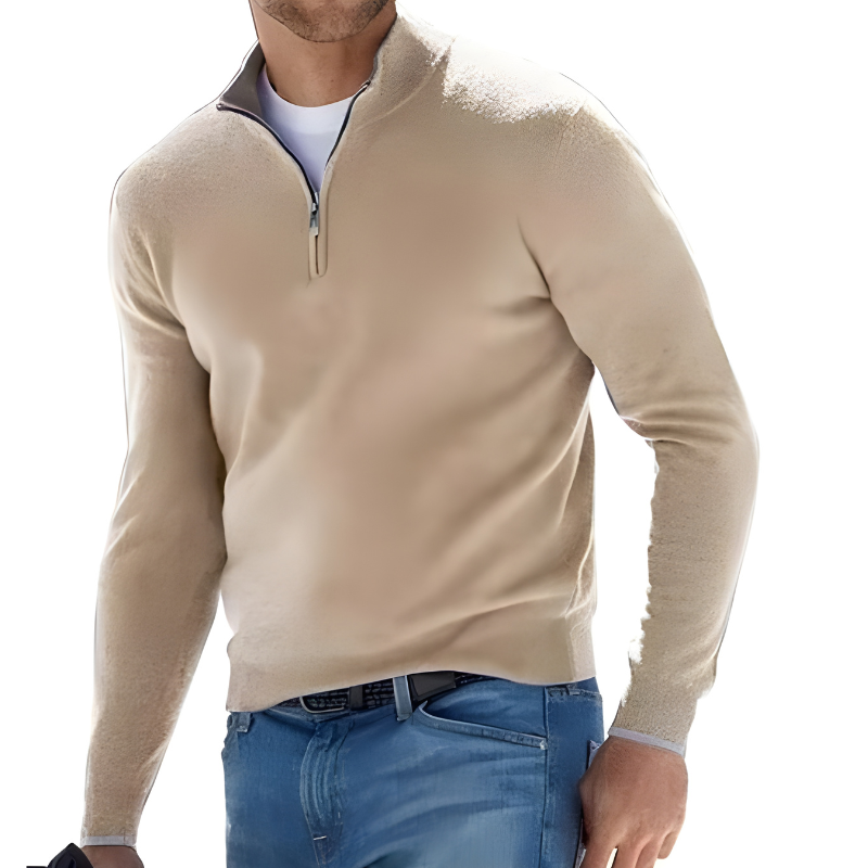 Mens Cashmere Zip Up Sweater For Everyday Wear Warm Soft Comfort Versatile For Business Casual