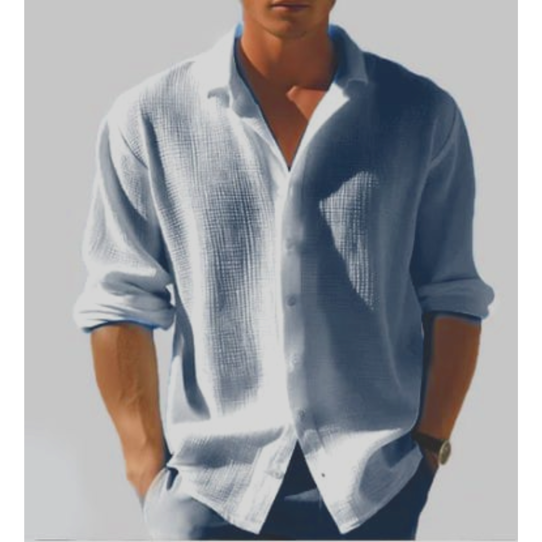 Men's Textured Button Up Shirt Long Sleeve For Men Versatile Everyday Wear An Everyday Essential Wardrobe Staple