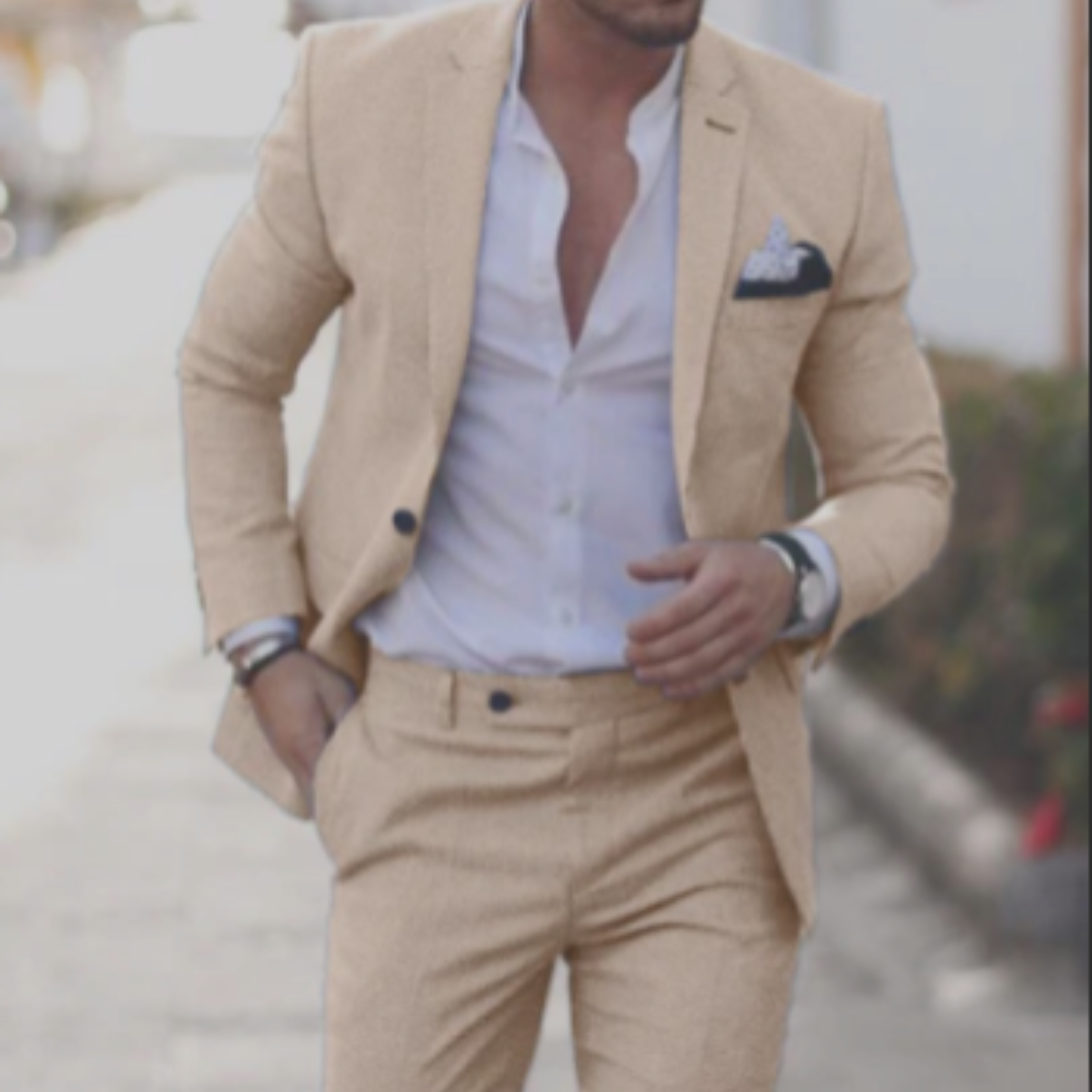 Men's Lightweight Formal Two Piece Suit With Refined Tailoring For Summer Professionals