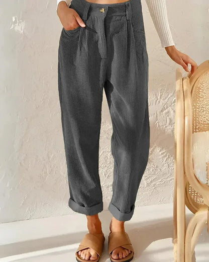 Beatrix | Elegant Cord Trousers for Women with High Waist