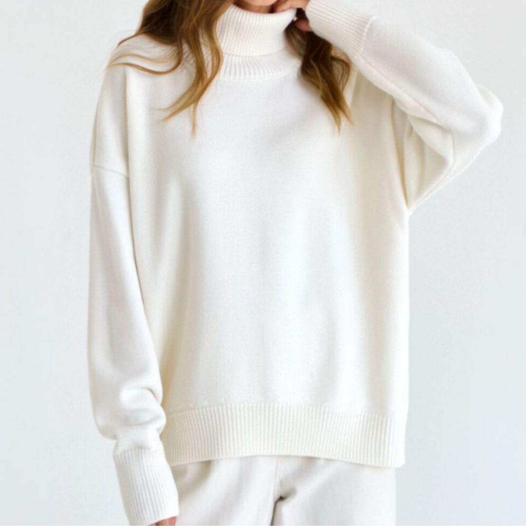 Women's knitted turtleneck sweater