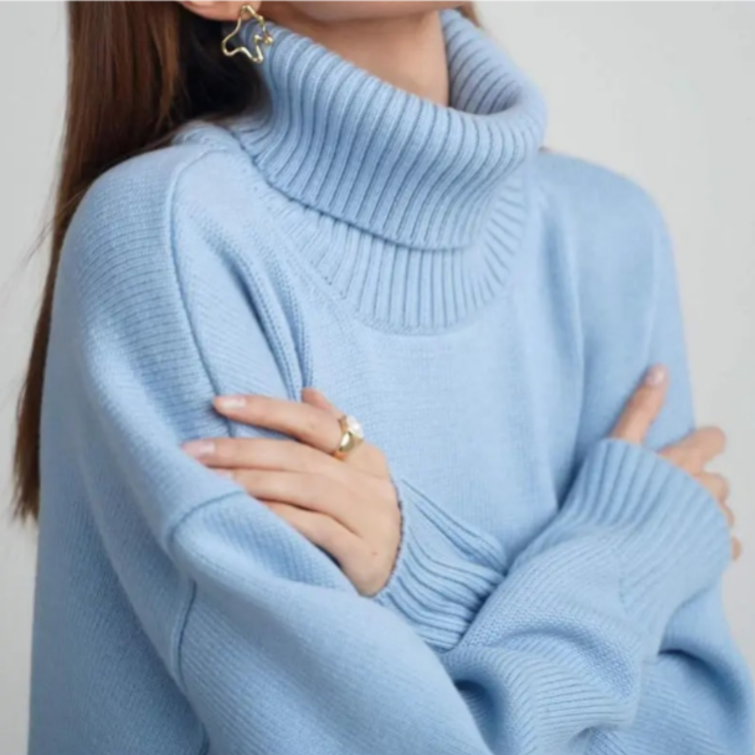 Women's knitted turtleneck sweater