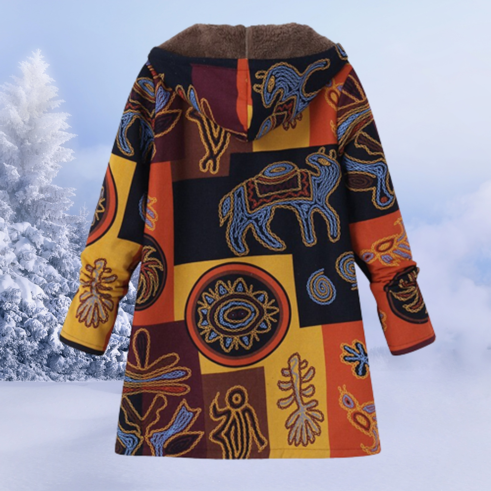 Women's Winter Hooded Coat | Printed