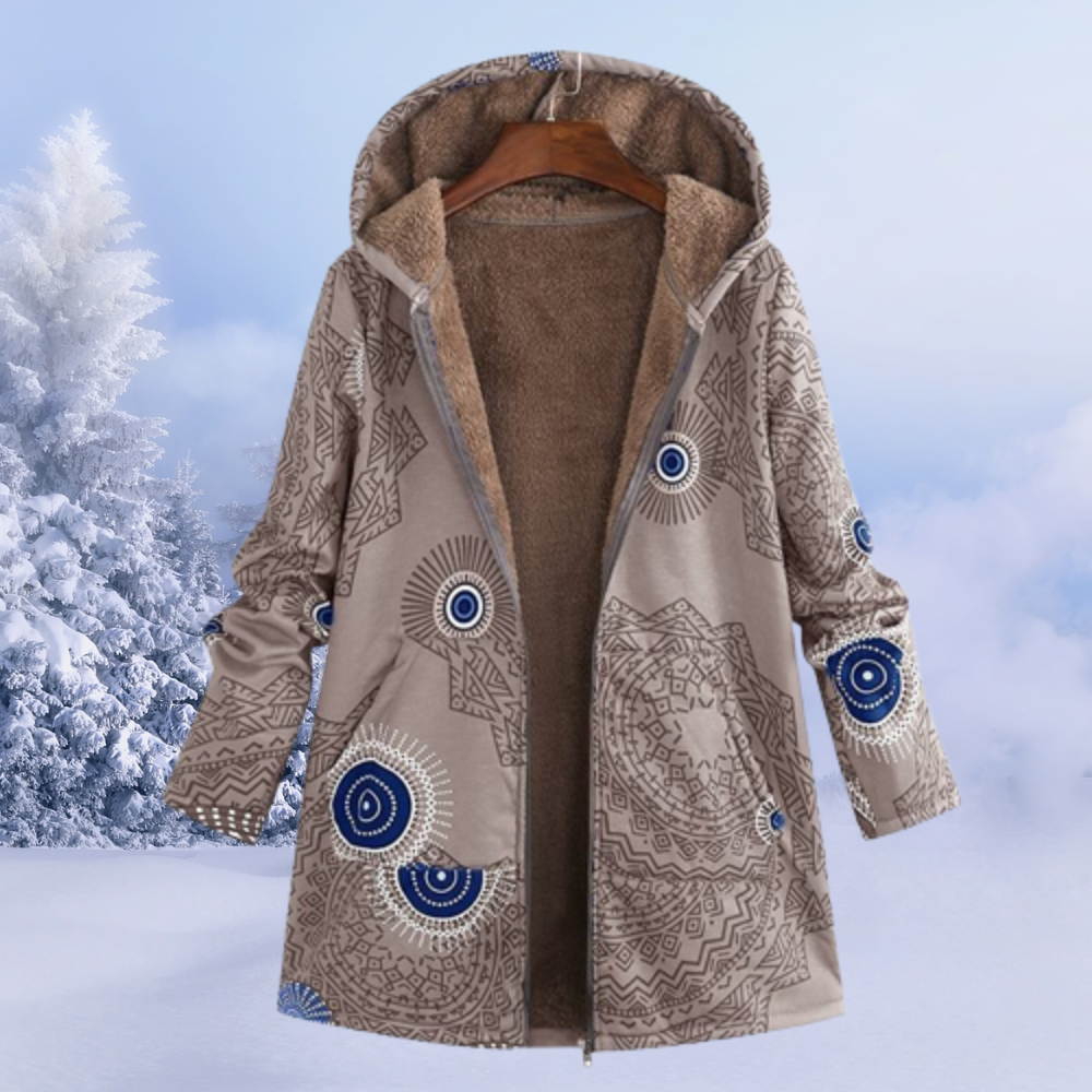 Women's Winter Hooded Coat | Printed