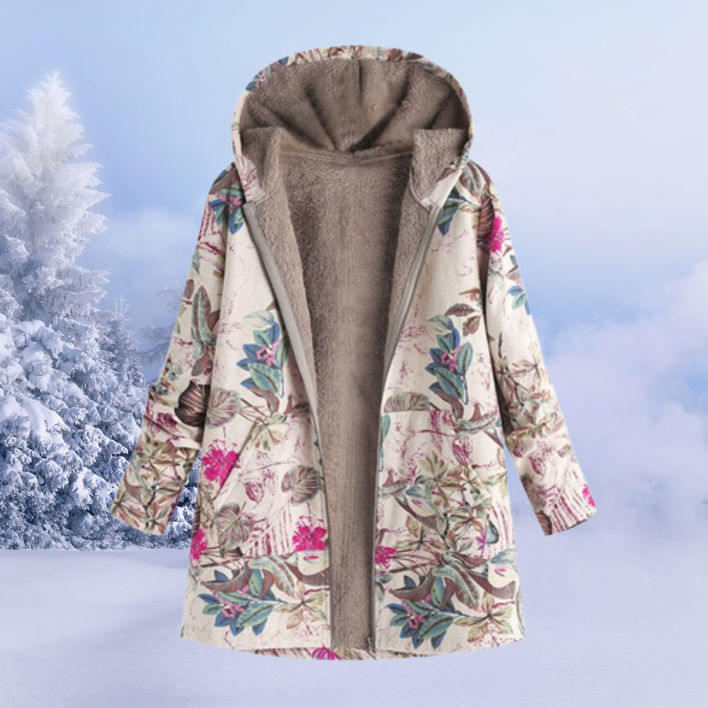 Women's Winter Hooded Coat | Printed