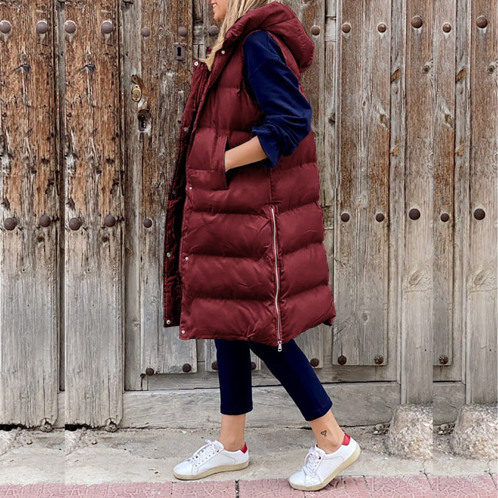 Women Long Quilted Cardigan With Zipper Pockets For Warmth Cozy Fit And Everyday Weekend Style