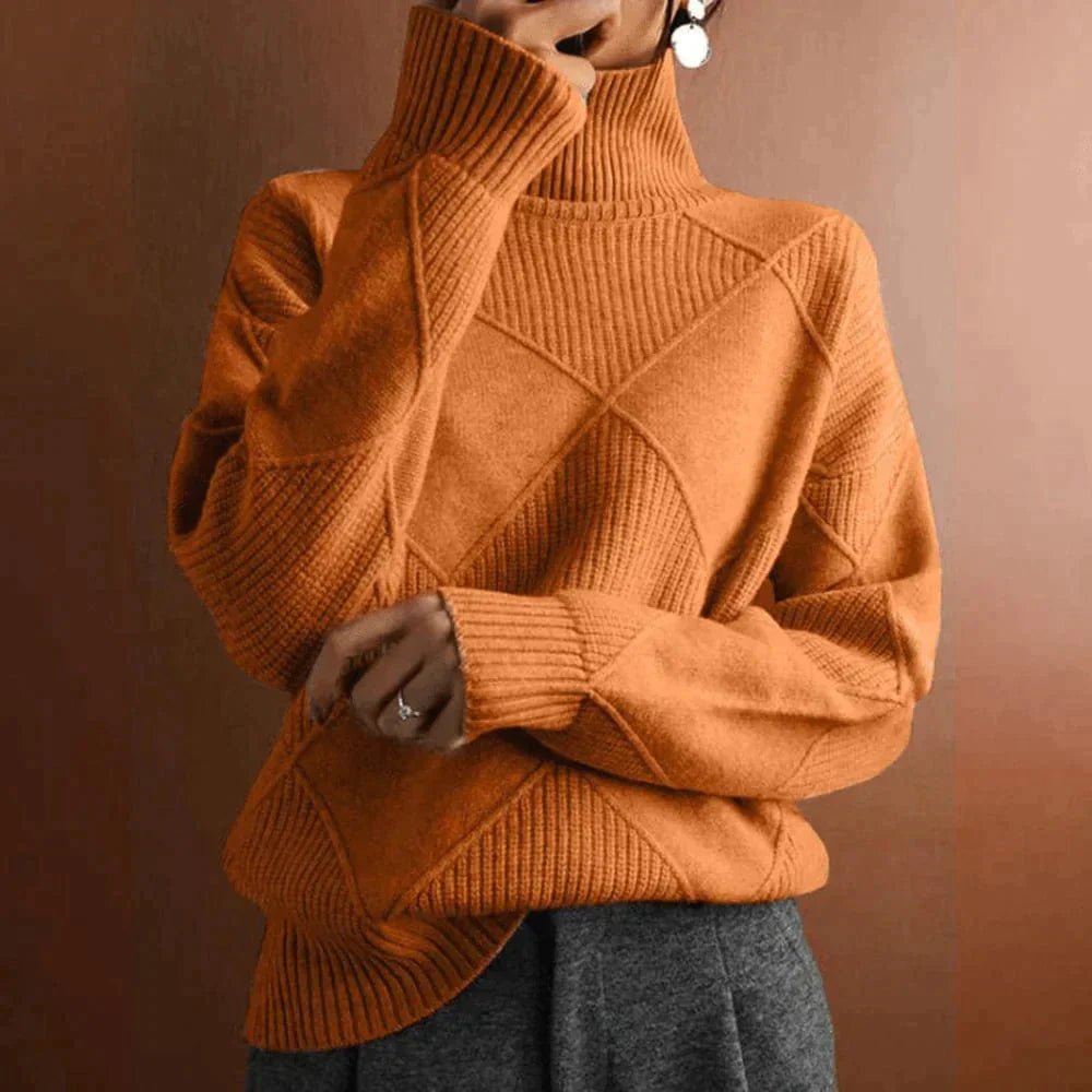 Marie Cashmere Turtleneck Sweater for Women Luxurious Winter Knit Timeless Sophistication