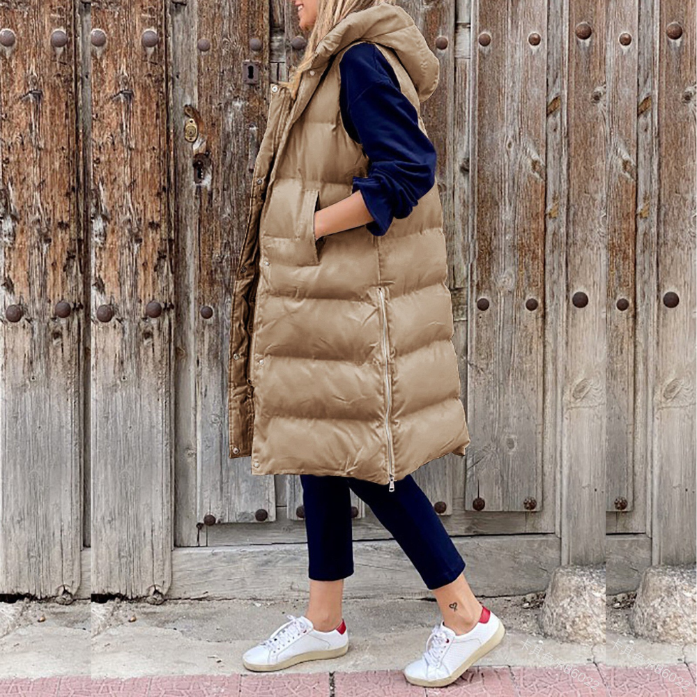 Women Long Quilted Cardigan With Zipper Pockets For Warmth Cozy Fit And Everyday Weekend Style