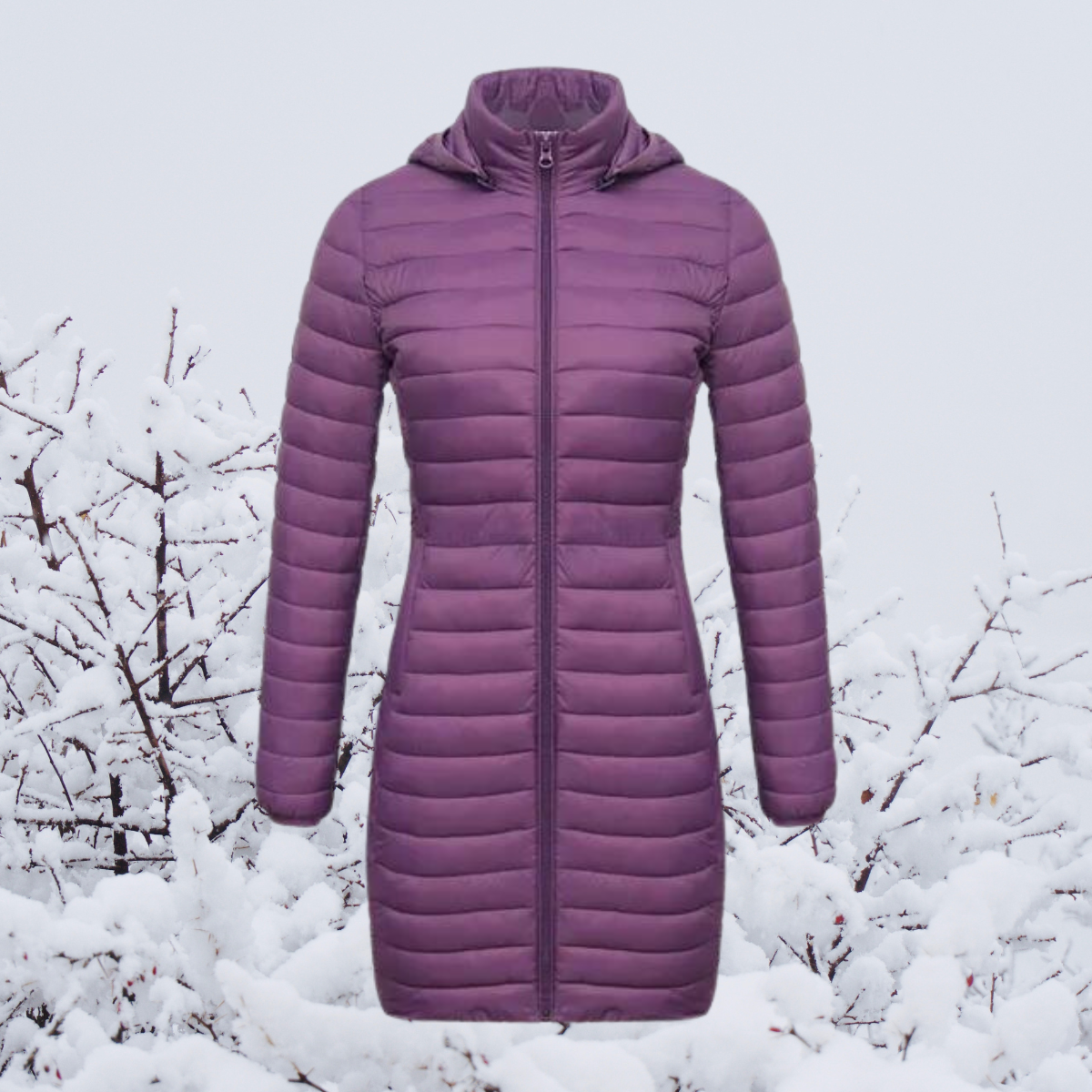 Alisz - The new ultralight, durable, long, and warm hooded parka jacket