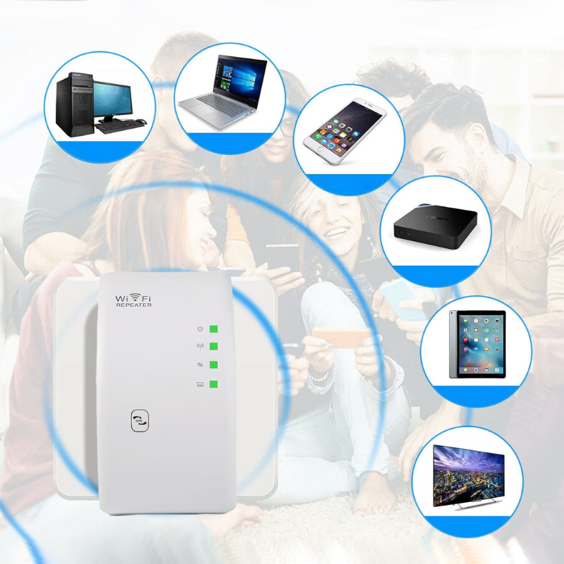 Wireless WiFi Signal Booster - Reliable Internet Extension for Home and Office