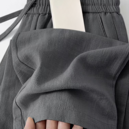 TrendAura Mens Straight Fit Cotton Linen Pants Lightweight Wide Leg Casual Trousers For Everyday Comfort