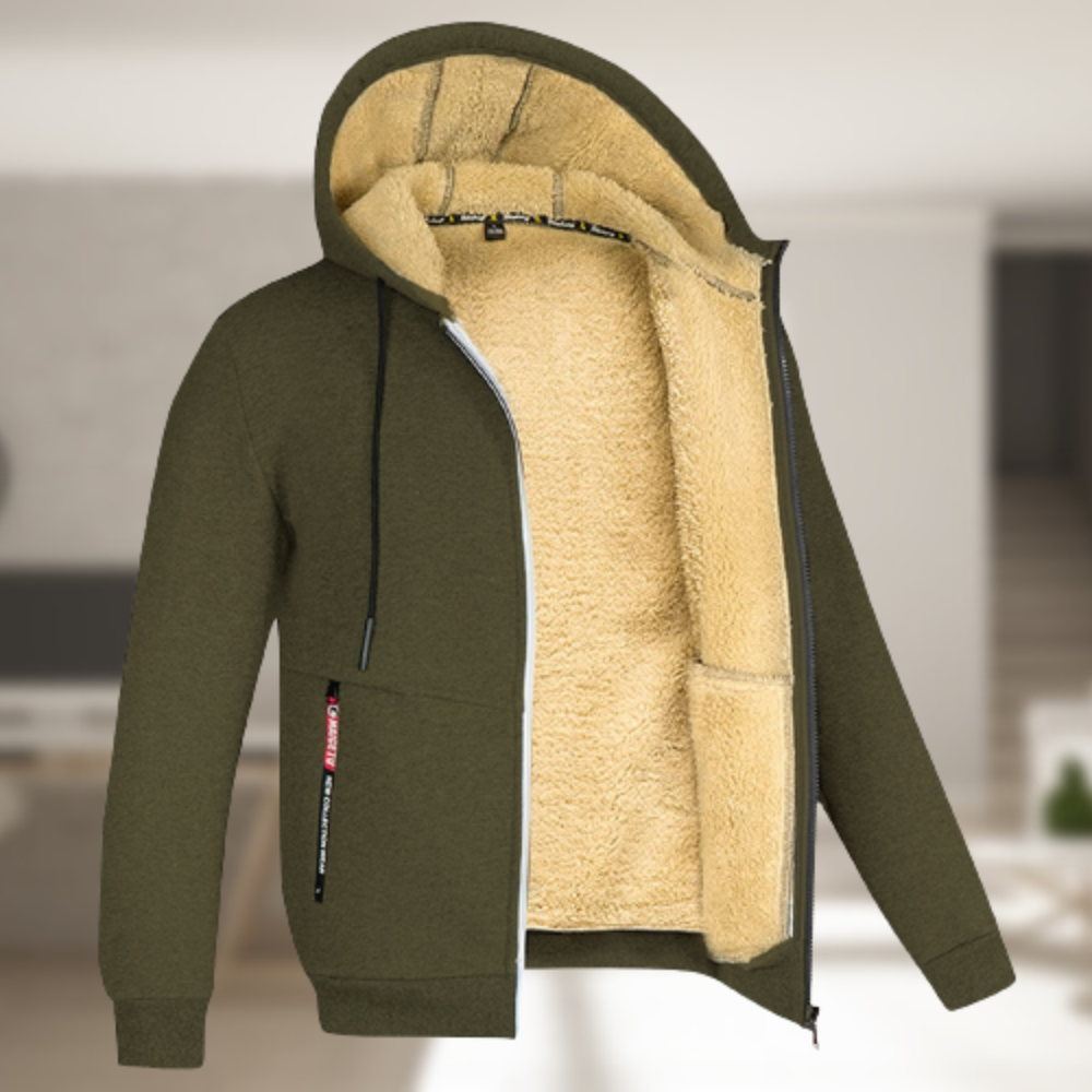 Mens Winter Zip Jacket Insulated Warmth For Men Everyday Casual Layering Relaxed Fit