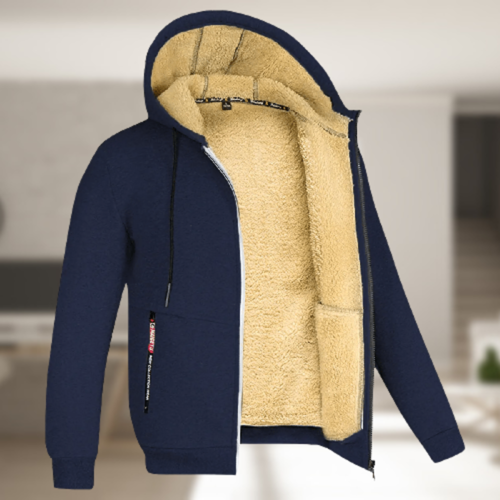 Mens Winter Zip Jacket Insulated Warmth For Men Everyday Casual Layering Relaxed Fit