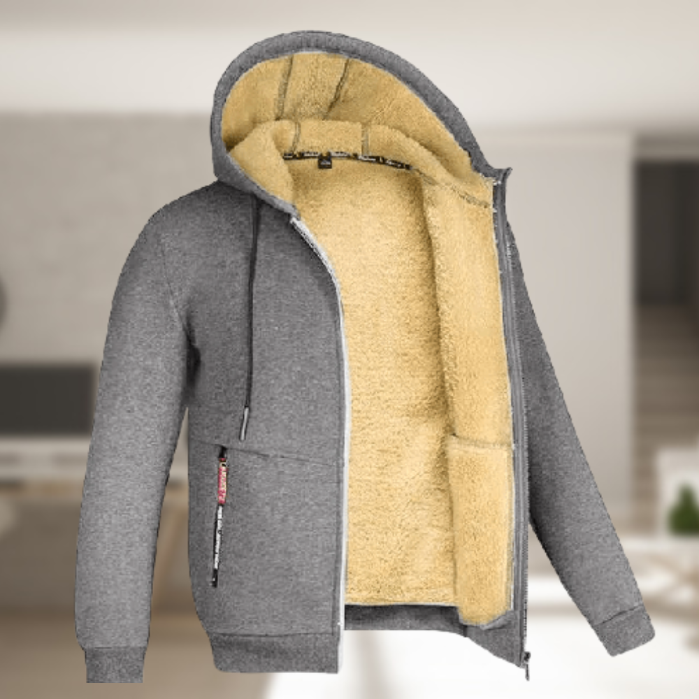 Mens Winter Zip Jacket Insulated Warmth For Men Everyday Casual Layering Relaxed Fit