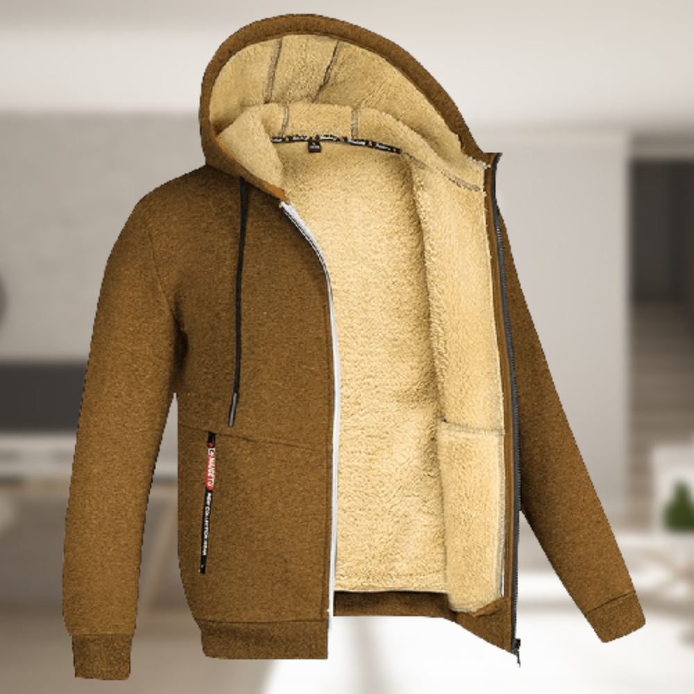 Mens Winter Zip Jacket Insulated Warmth For Men Everyday Casual Layering Relaxed Fit