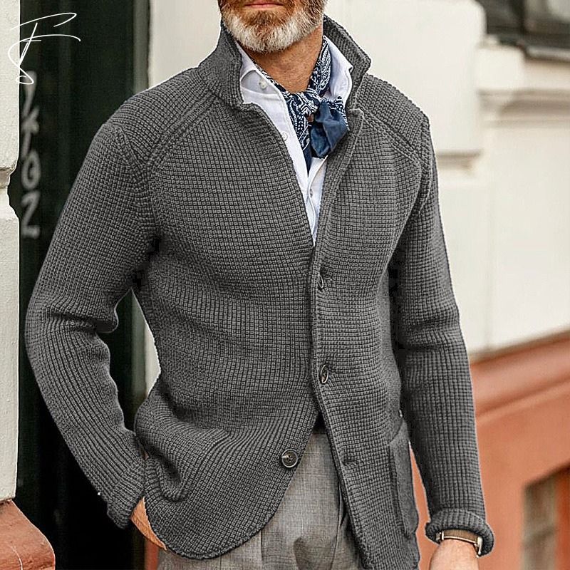 Damian Cotton Cardigan For Men By TrendAura Timeless Comfort Smart Casual Knit Layering