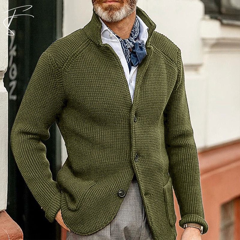 Damian Cotton Cardigan For Men By TrendAura Timeless Comfort Smart Casual Knit Layering