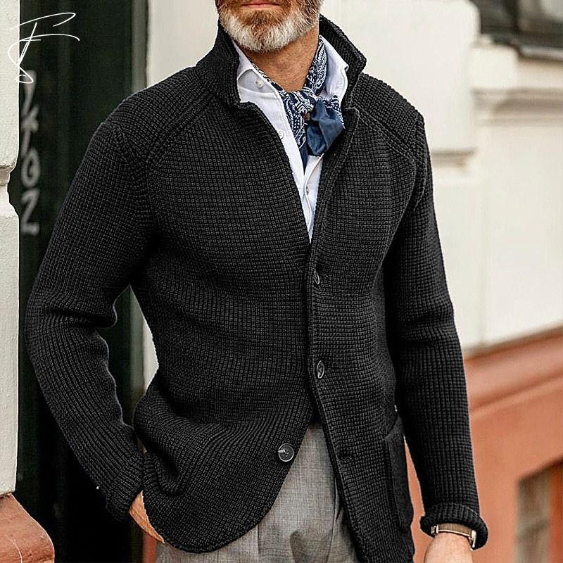 Damian Cotton Cardigan For Men By TrendAura Timeless Comfort Smart Casual Knit Layering
