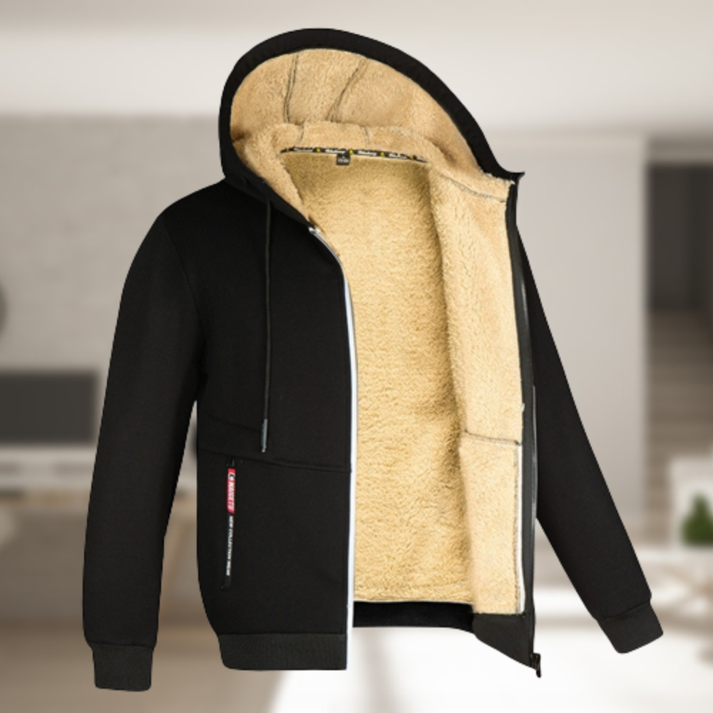 Mens Winter Zip Jacket Insulated Warmth For Men Everyday Casual Layering Relaxed Fit