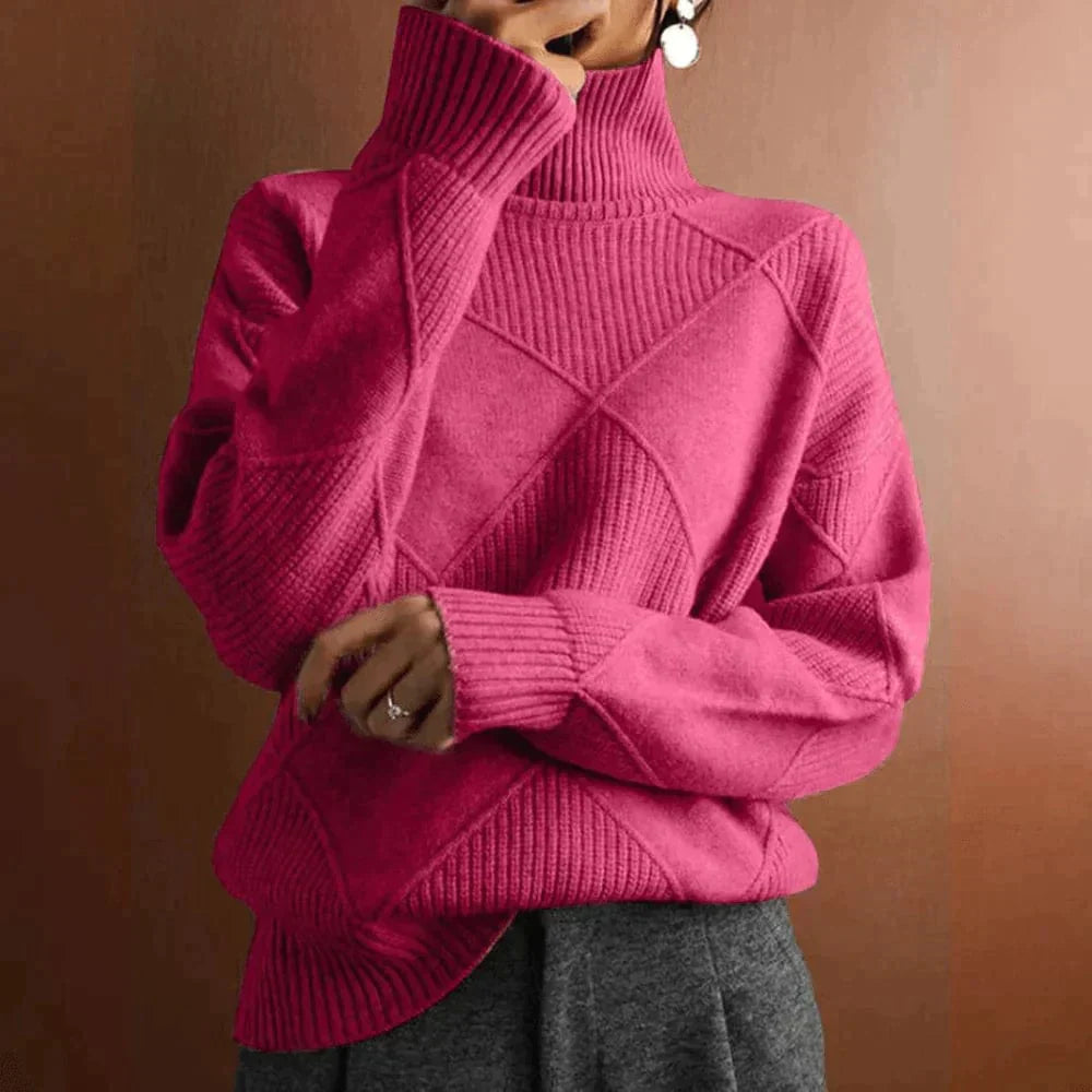 Marie Cashmere Turtleneck Sweater for Women Luxurious Winter Knit Timeless Sophistication