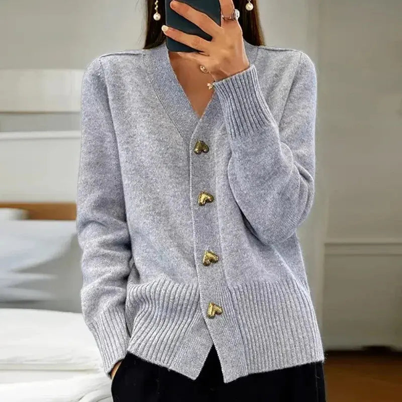 V-Neck Cardigan Sweater for Women – Stylish & Cozy Layering Piece